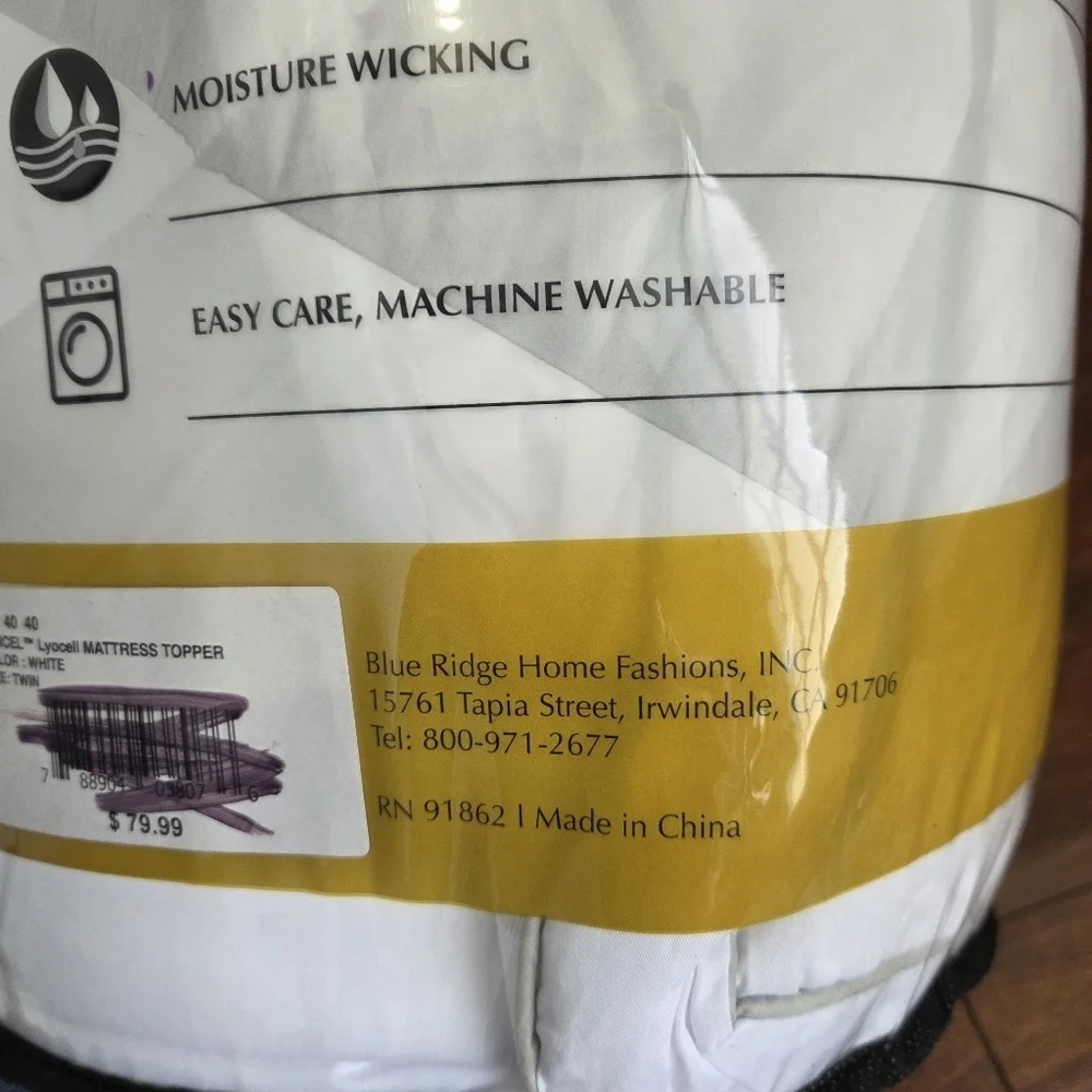 Hotel Suite Tencel Cooling Hypoallergenic Twin Size 2inch Mattress Topper